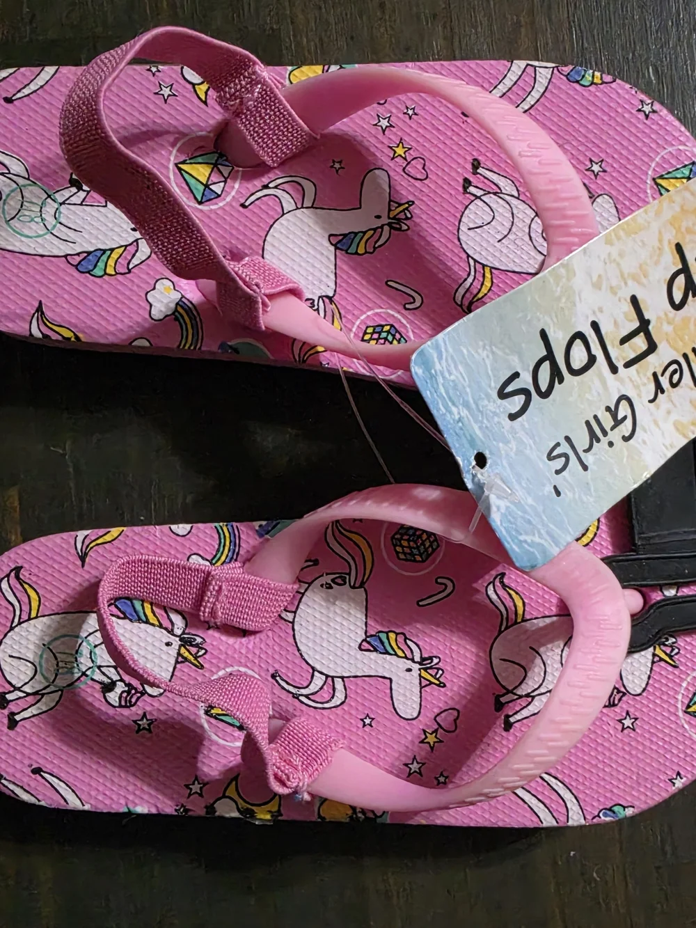 Toddler Girls Pink Unicorn Flip Flops